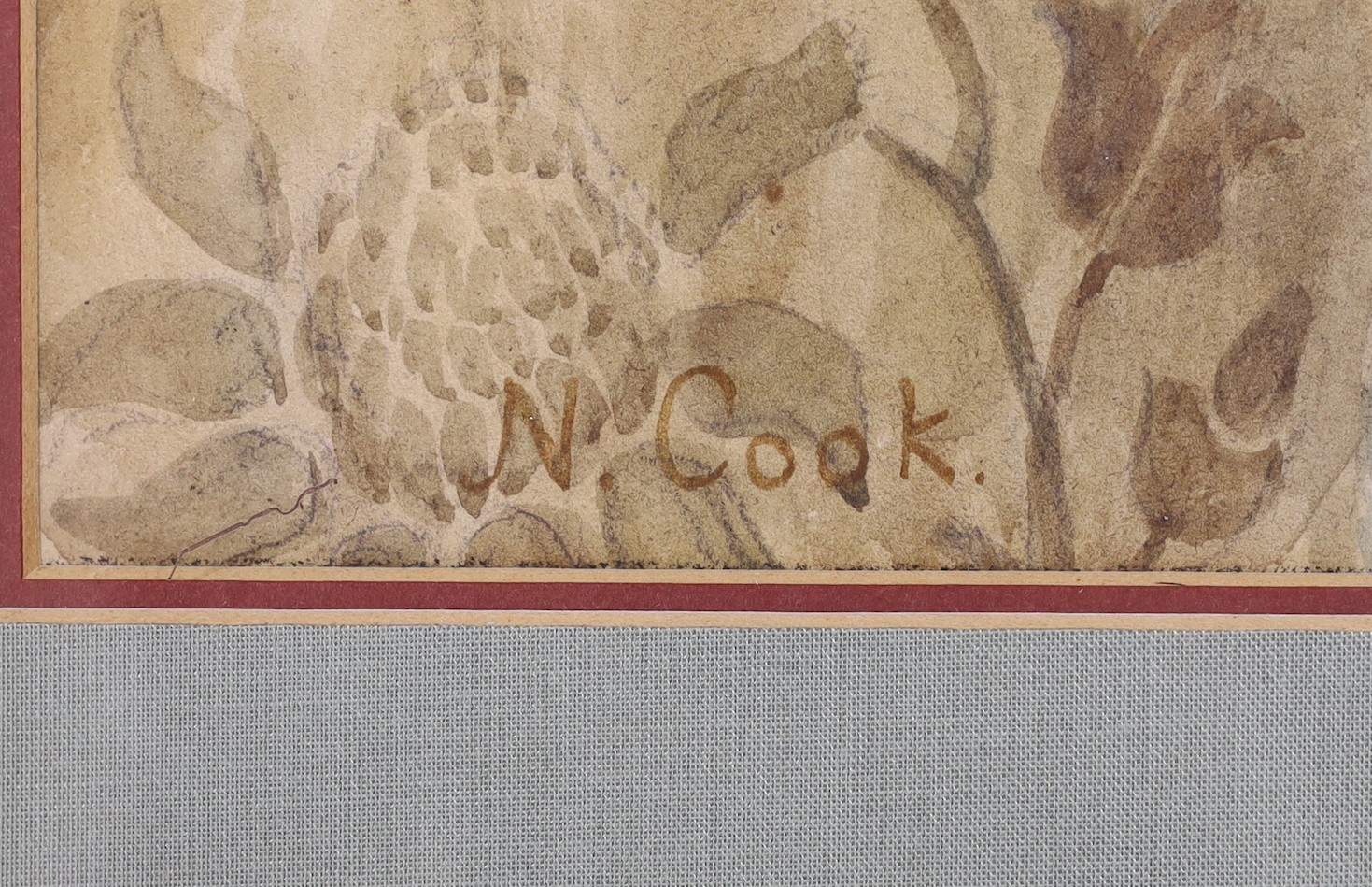 N. Cook, watercolour, Portrait of a girl reading a book, signed, 51 x 35cm